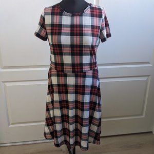 HUHOT Dress - casual plaid flannel Christmas A-line dress
